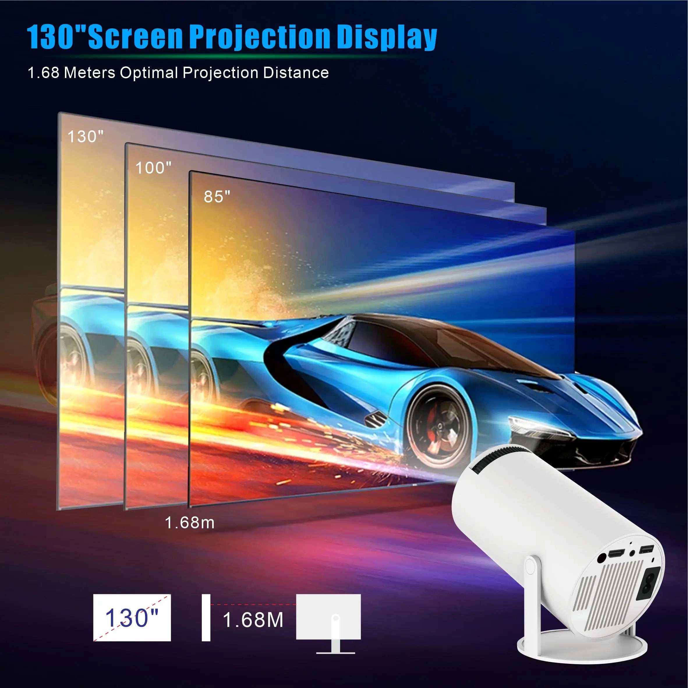 2026 Cheapest HY300 Portable Mini Projector 4K Hd Smart Proyector 200 ANSI Lumen Home Theater Beamer